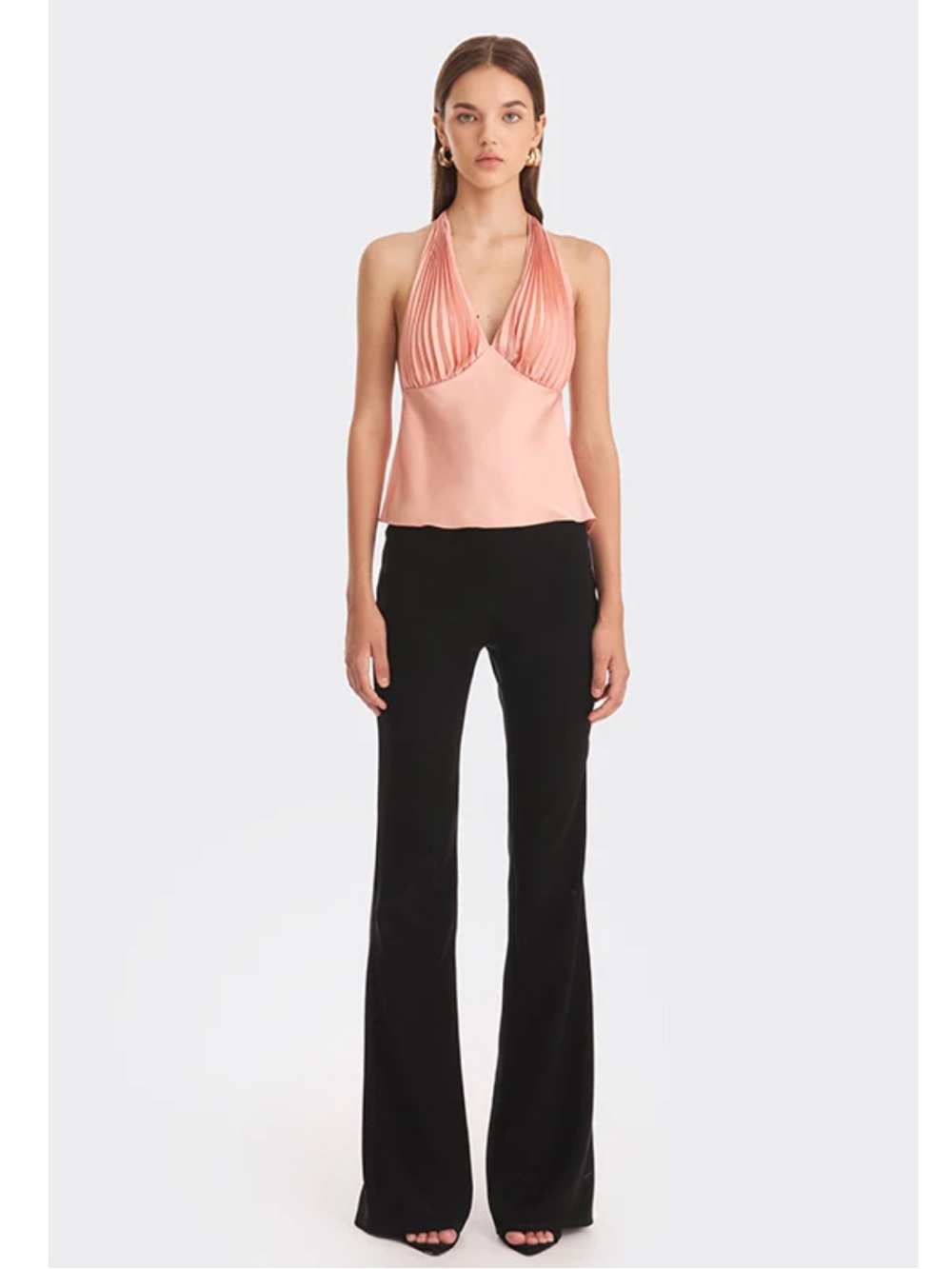 Onarin Satin Peach Halter Top
